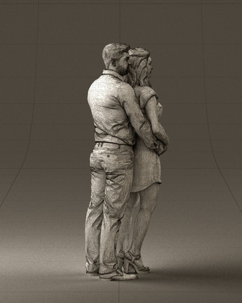 Man hugs pregnant woman 0598 3D Print Ready 3D print model_14