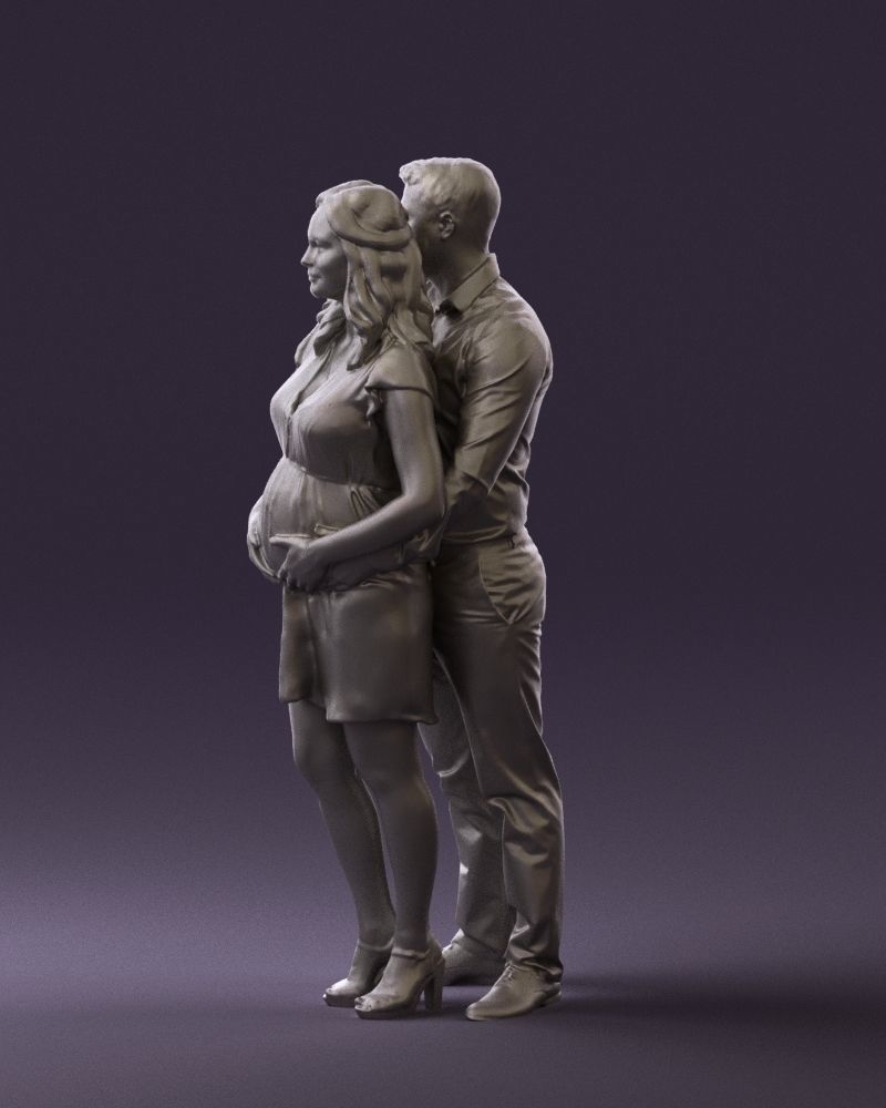 Man hugs pregnant woman 0598 3D Print Ready 3D print model_25