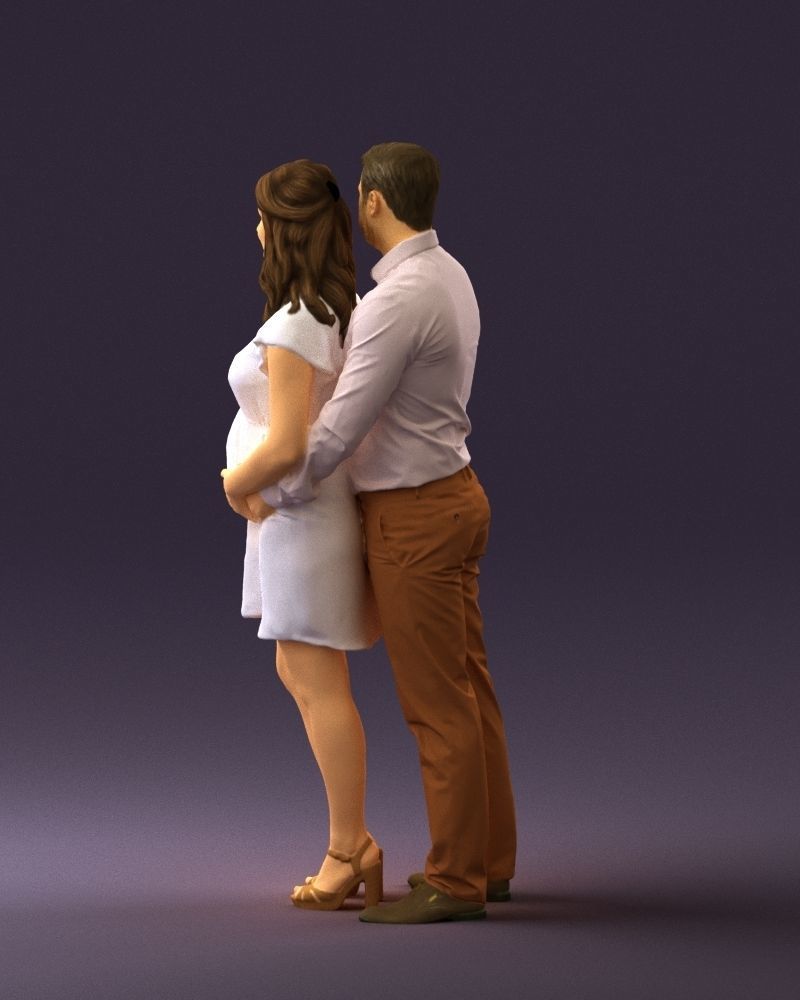 Man hugs pregnant woman 0598 3D Print Ready 3D print model_21