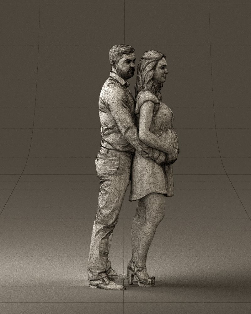Man hugs pregnant woman 0598 3D Print Ready 3D print model_11