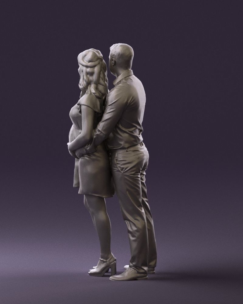 Man hugs pregnant woman 0598 3D Print Ready 3D print model_22