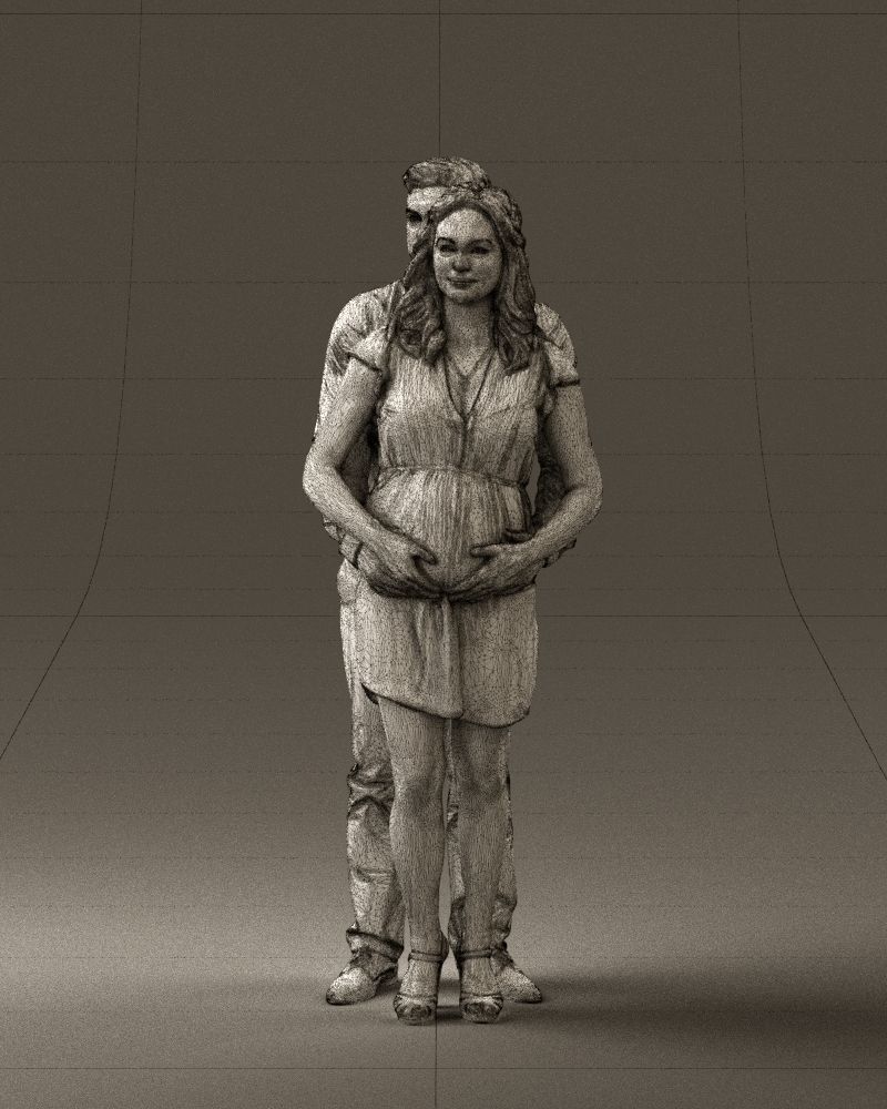 Man hugs pregnant woman 0598 3D Print Ready 3D print model_32