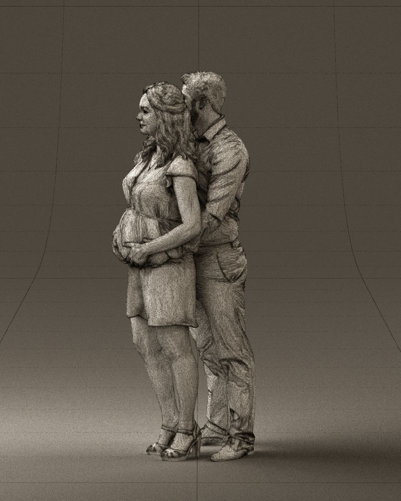 Man hugs pregnant woman 0598 3D Print Ready 3D print model_26