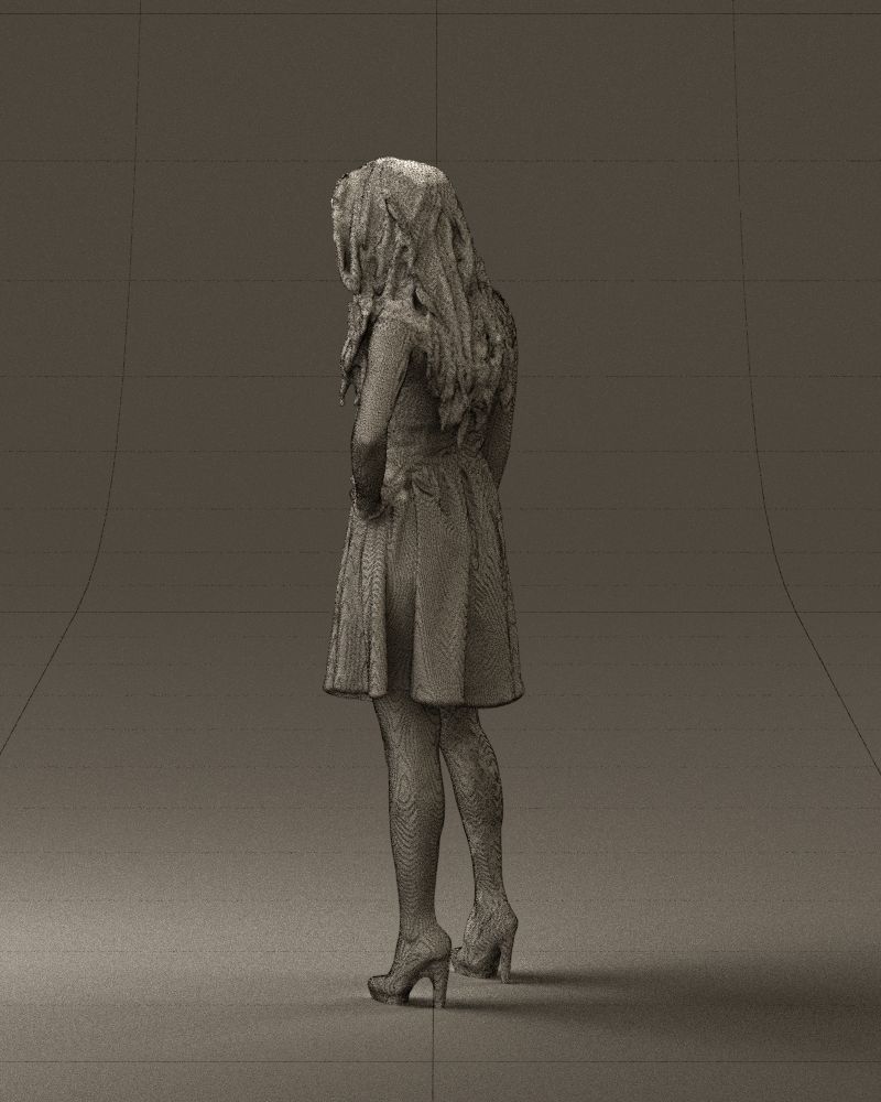 Woman in black white blouse 0603 3D Print Ready 3D print model_23