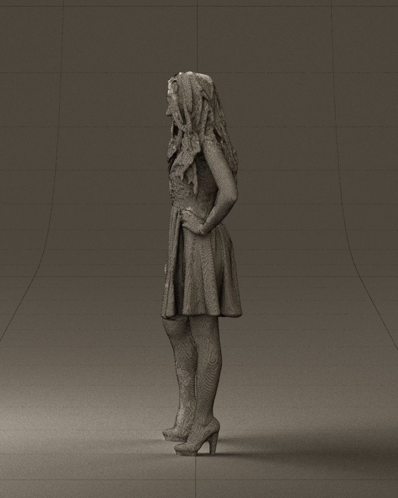 Woman in black white blouse 0603 3D Print Ready 3D print model_26