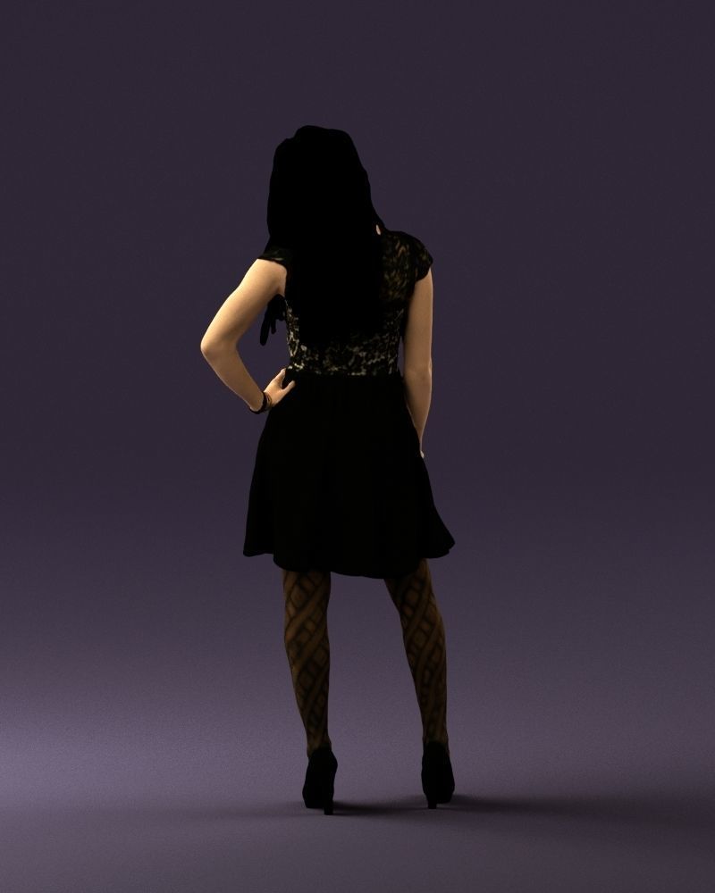 Woman in black white blouse 0603 3D Print Ready 3D print model_18