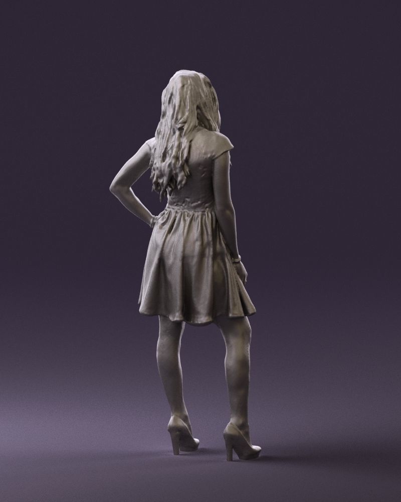 Woman in black white blouse 0603 3D Print Ready 3D print model_16