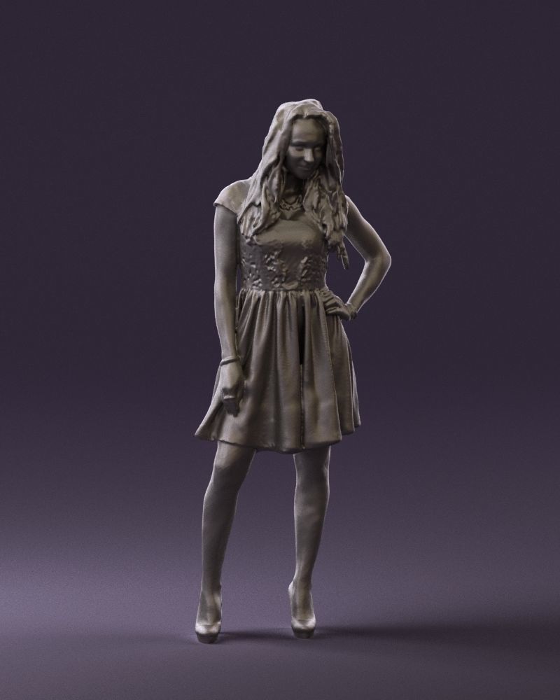 Woman in black white blouse 0603 3D Print Ready 3D print model_37