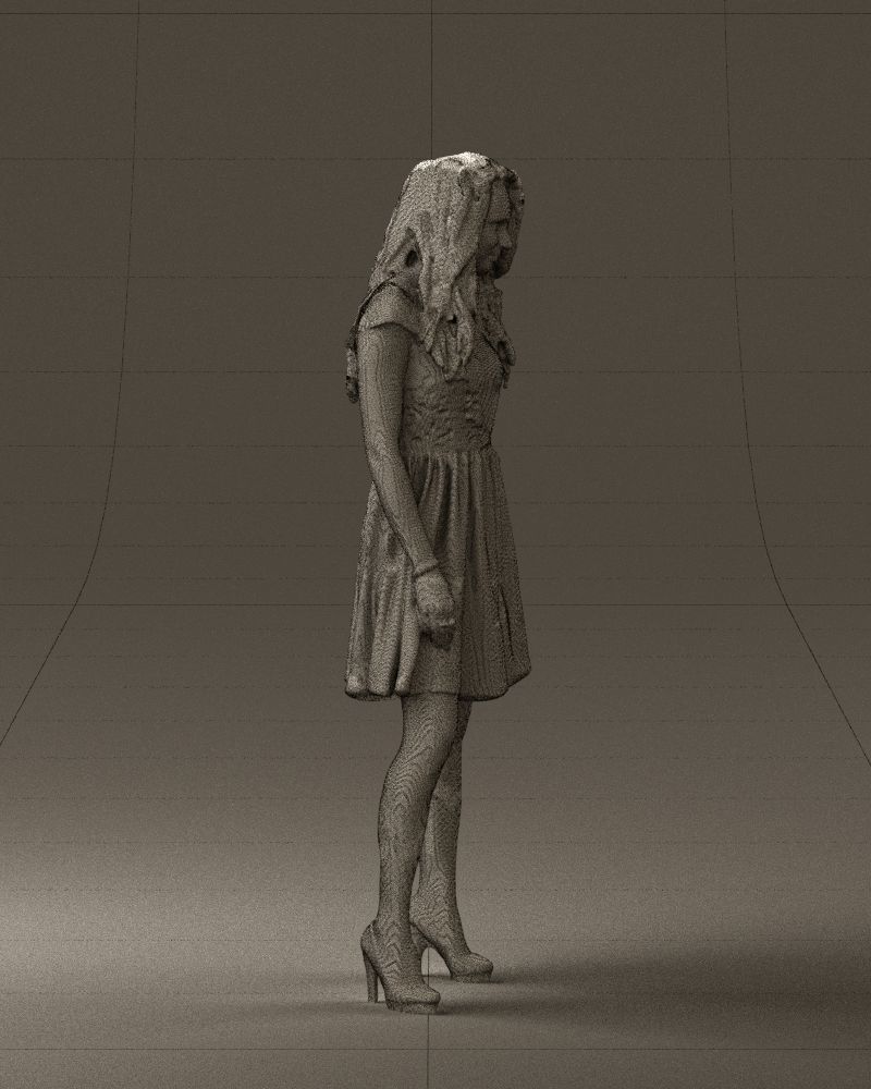 Woman in black white blouse 0603 3D Print Ready 3D print model_11
