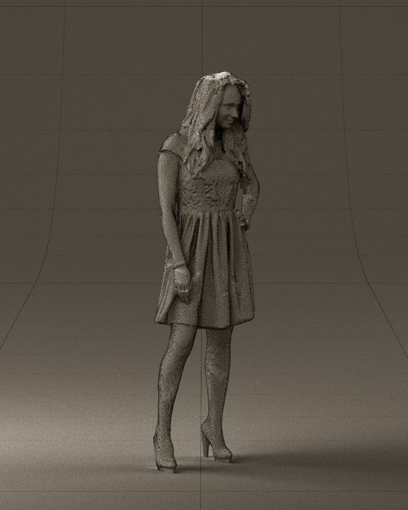 Woman in black white blouse 0603 3D Print Ready 3D print model_8