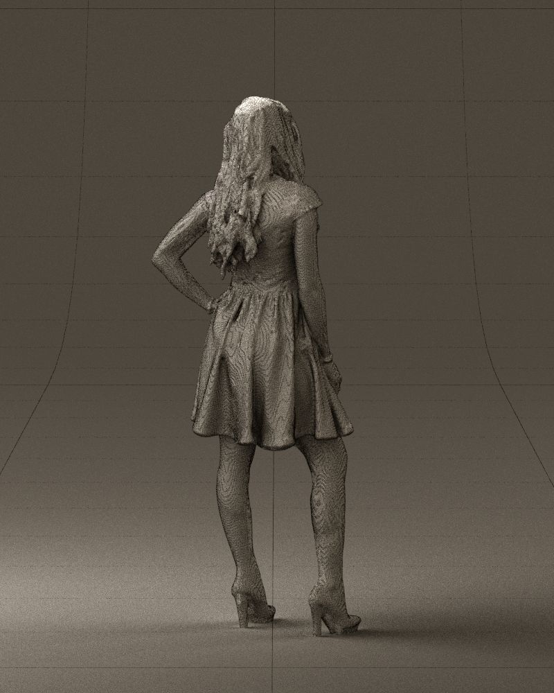 Woman in black white blouse 0603 3D Print Ready 3D print model_17