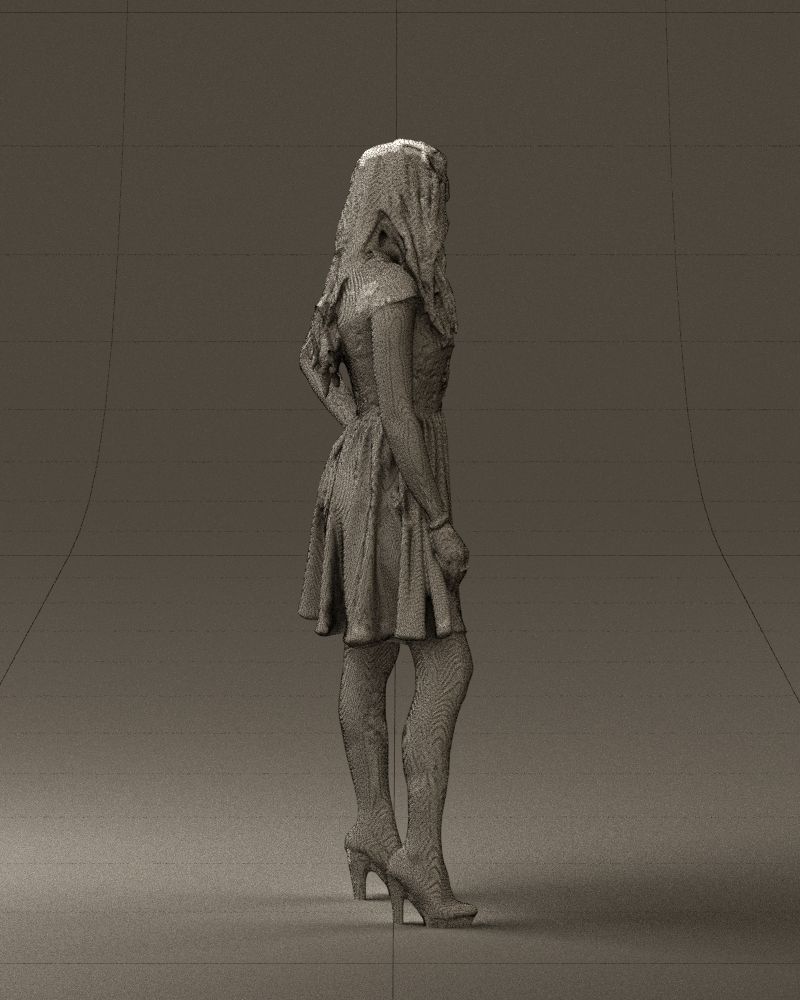 Woman in black white blouse 0603 3D Print Ready 3D print model_14