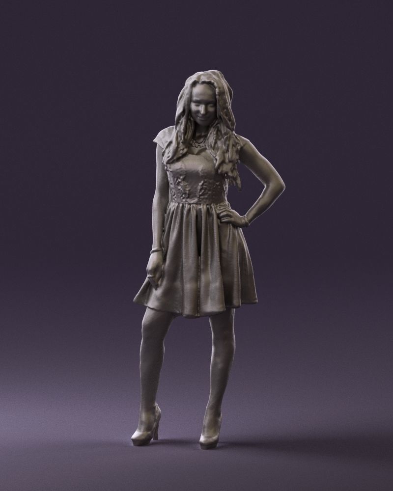 Woman in black white blouse 0603 3D Print Ready 3D print model_31