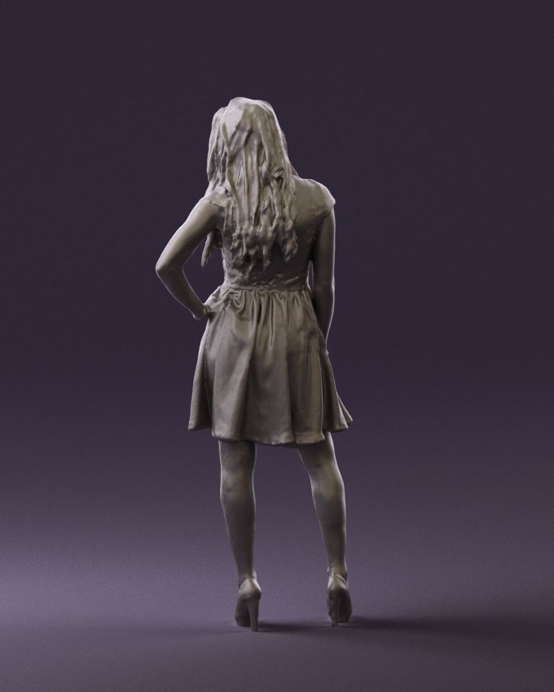 Woman in black white blouse 0603 3D Print Ready 3D print model_19