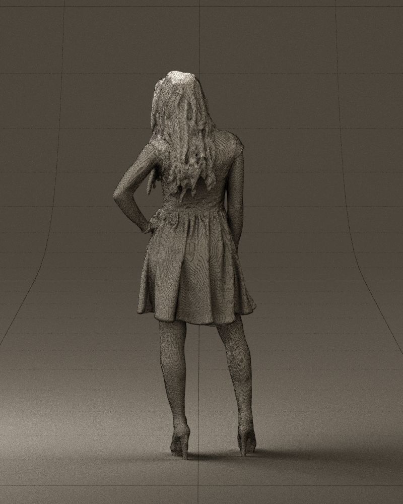 Woman in black white blouse 0603 3D Print Ready 3D print model_20