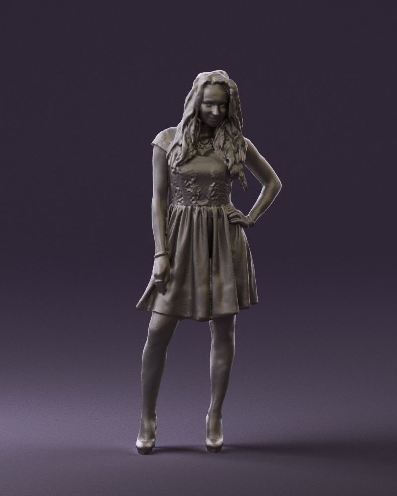 Woman in black white blouse 0603 3D Print Ready 3D print model_34