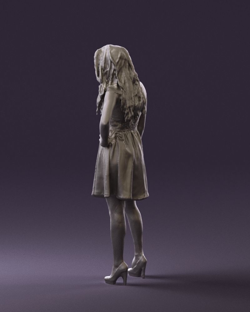 Woman in black white blouse 0603 3D Print Ready 3D print model_22