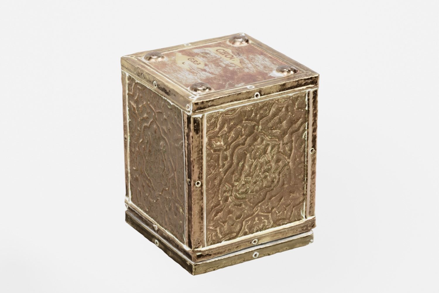 Brass Tea Box Engraved photogrammetry scan PBR 4K textures Low-poly 3D model_4