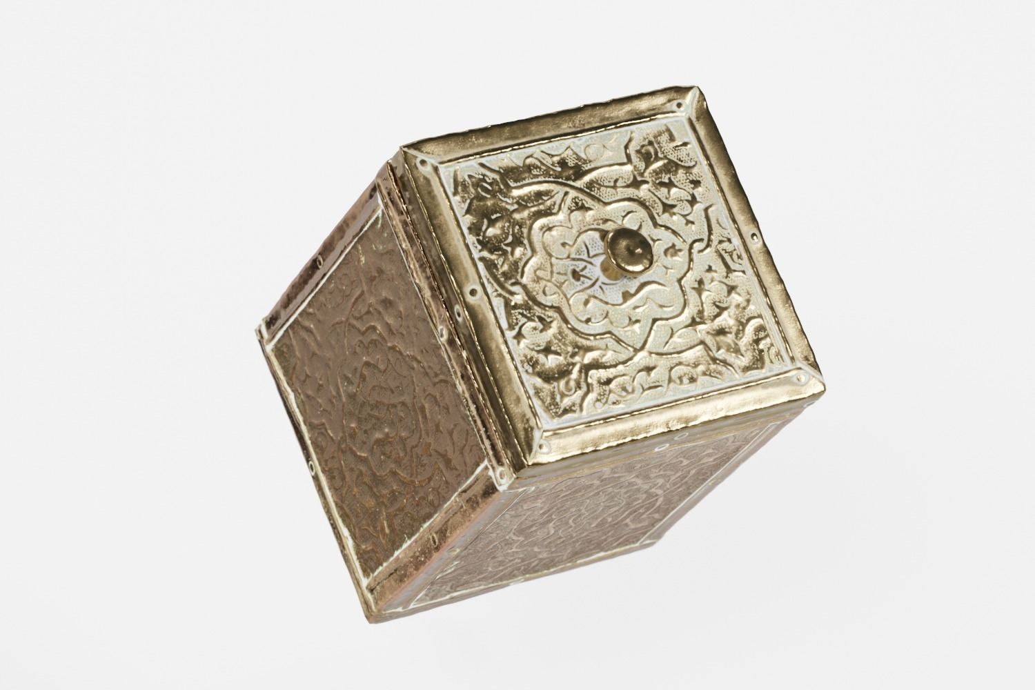 Brass Tea Box Engraved photogrammetry scan PBR 4K textures Low-poly 3D model_3