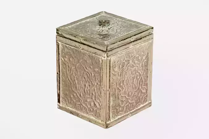 Brass Tea Box Engraved photogrammetry scan PBR 4K textures