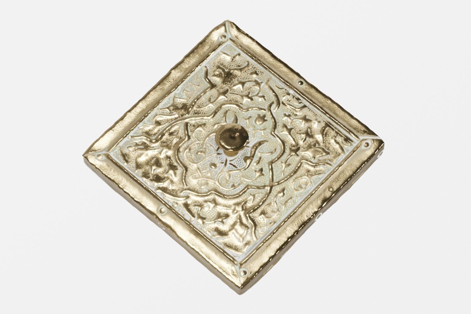 Brass Tea Box Engraved photogrammetry scan PBR 4K textures Low-poly 3D model_2