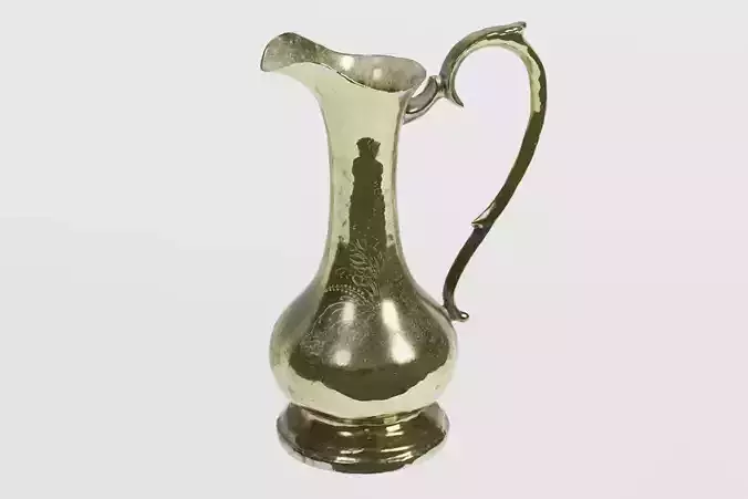 Brass Jug Engraved Tall photogrammetry scan PBR 4K textures