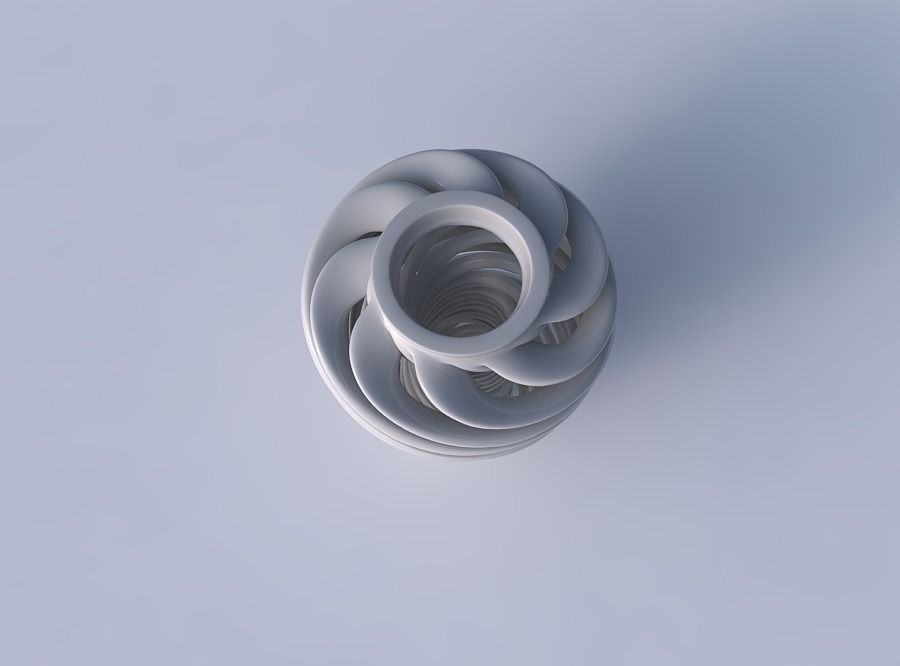 Vase wide top with twisted inner and outer lines very twisted... 3D print model_3