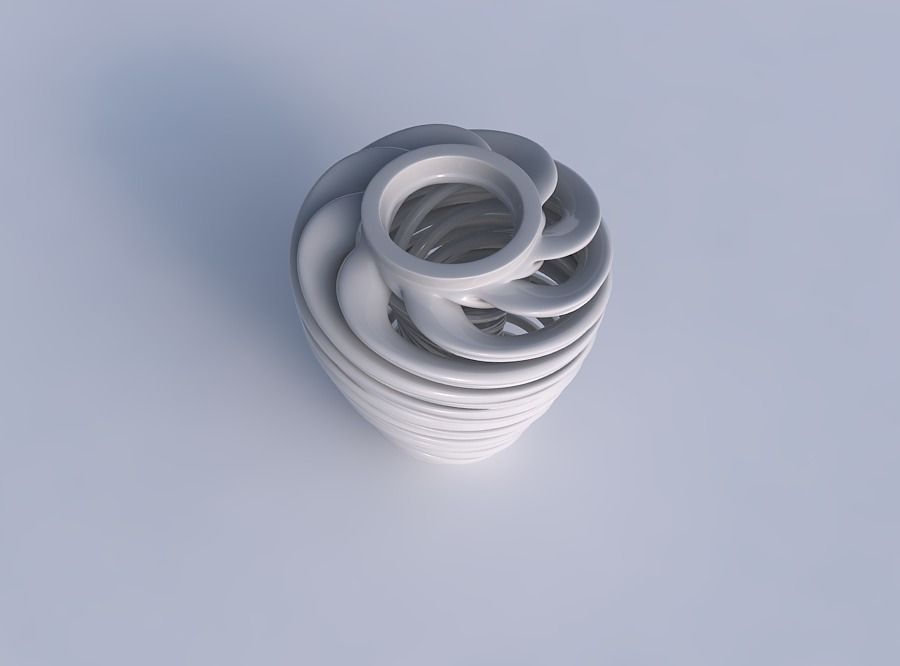Vase wide top with twisted inner and outer lines very twisted... 3D print model_2