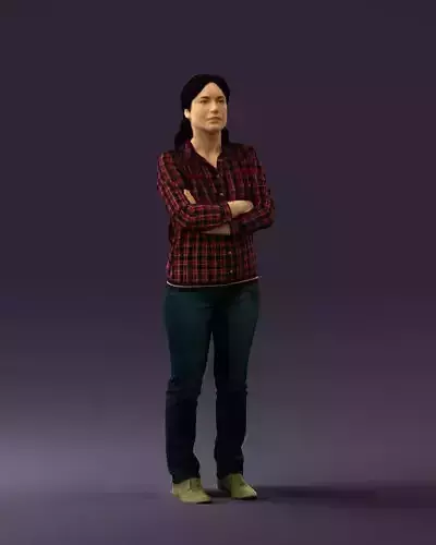 Woman in plaid tshirt 0608 3D Print Ready