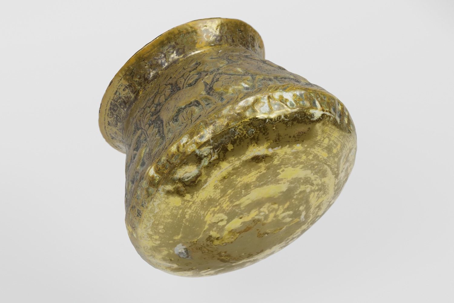 Brass Bowl Engraved Romanesque photogrammetry PBR 4K textures Low-poly 3D model_5