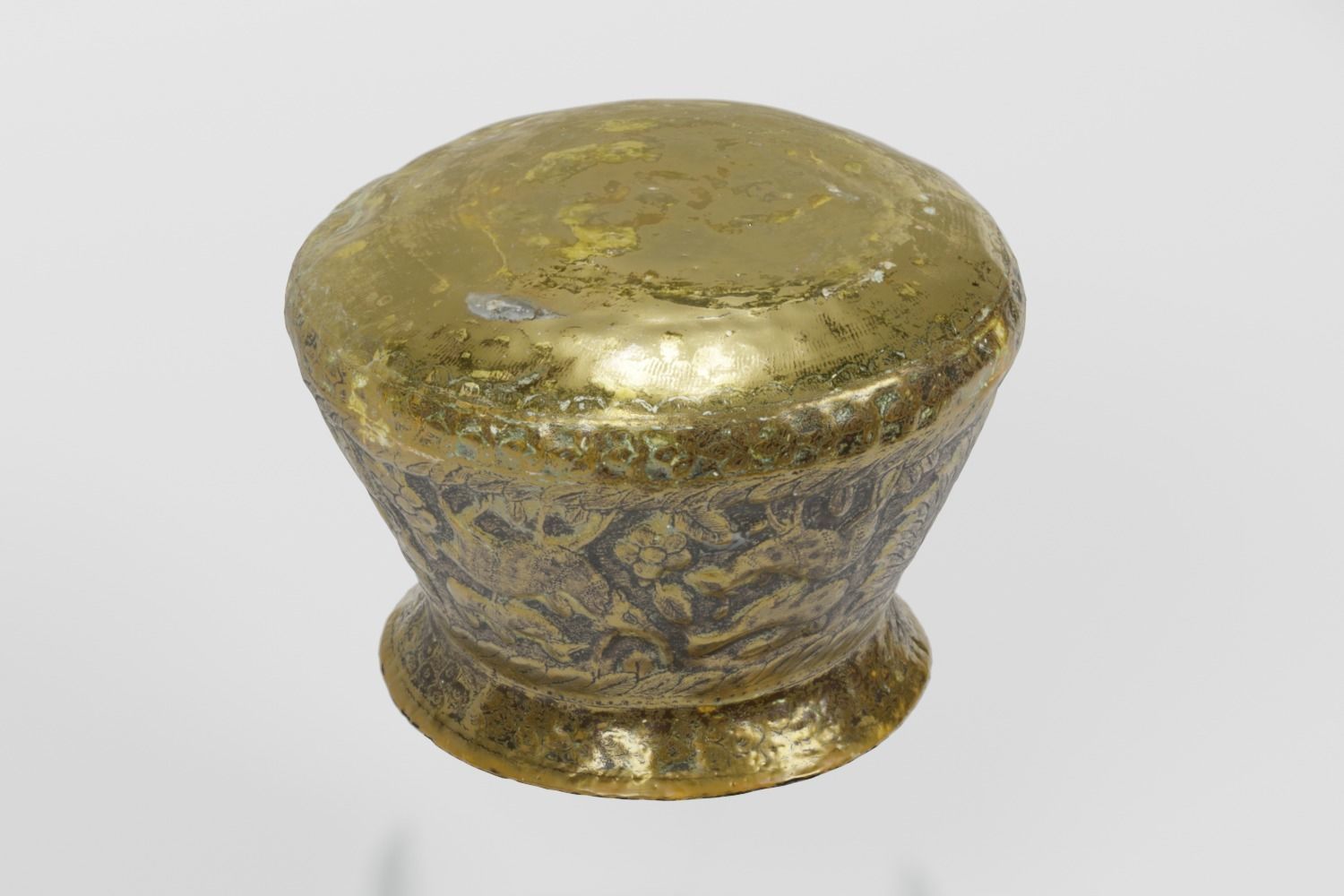 Brass Bowl Engraved Romanesque photogrammetry PBR 4K textures Low-poly 3D model_4