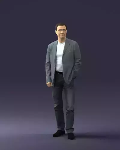 Guy gray blazer and jeans 0616 3D Print Ready