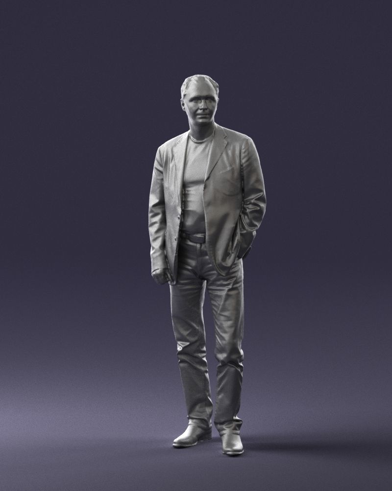 Guy gray blazer and jeans 0616 3D Print Ready 3D print model_1