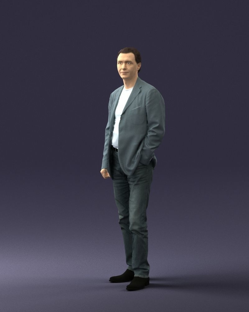 Guy gray blazer and jeans 0616 3D Print Ready 3D print model_3