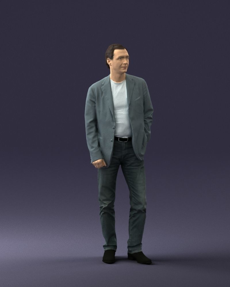 Guy gray blazer and jeans 0616 3D Print Ready 3D print model_33