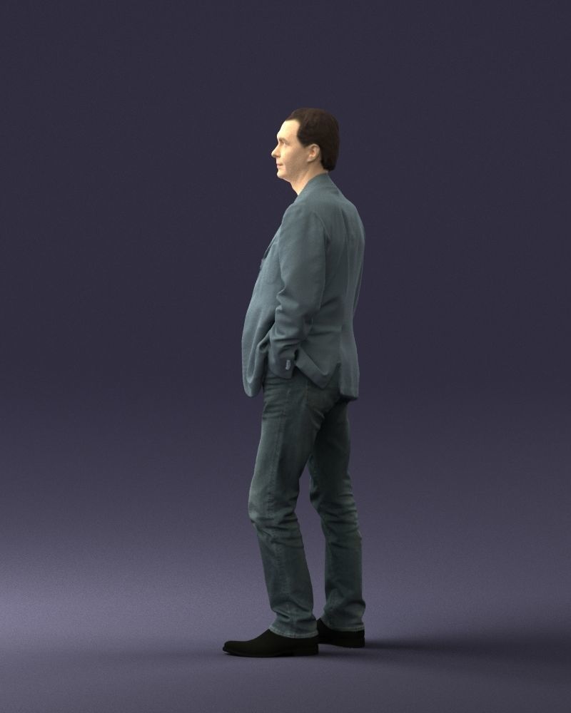Guy gray blazer and jeans 0616 3D Print Ready 3D print model_9