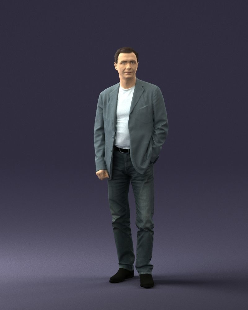 Guy gray blazer and jeans 0616 3D Print Ready 3D print model_36