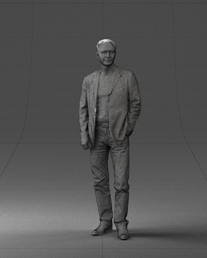 Guy gray blazer and jeans 0616 3D Print Ready 3D print model_2