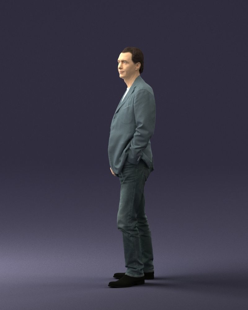 Guy gray blazer and jeans 0616 3D Print Ready 3D print model_6