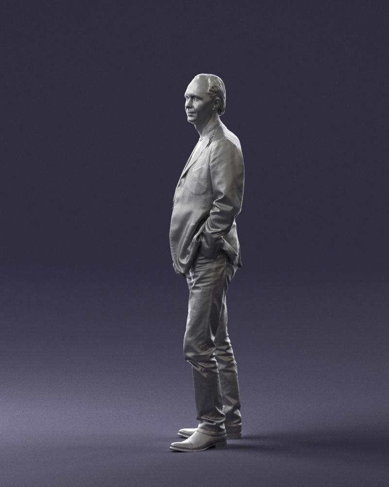 Guy gray blazer and jeans 0616 3D Print Ready 3D print model_7