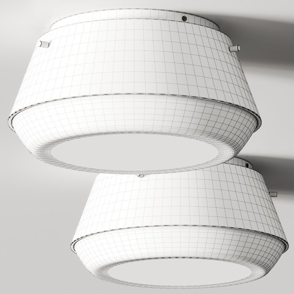 CB2 Exclusive Mari Milk Glass Flush Mount Light 3D model_1