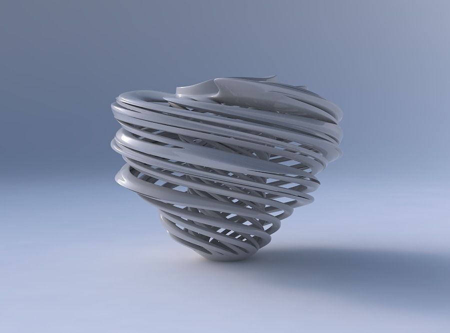 Vase wide top with twisted inner and outer lines very twisted... 3D print model_4