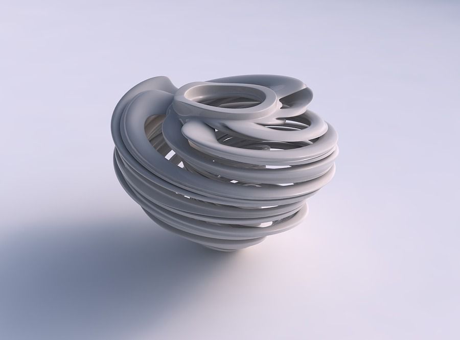 Vase wide top with twisted inner and outer lines very twisted... 3D print model_0