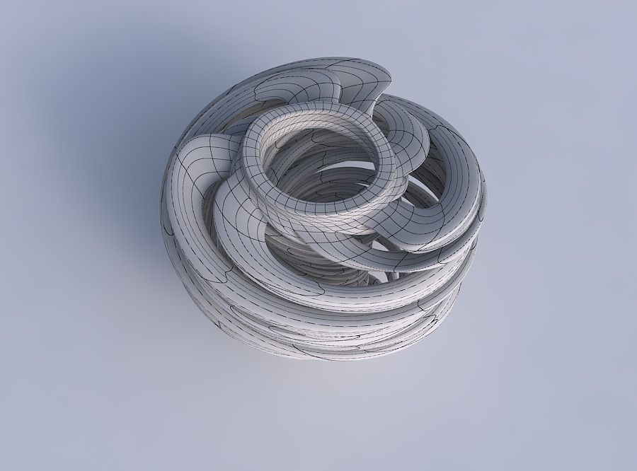 Vase wide top with twisted inner and outer lines very twisted... 3D print model_6