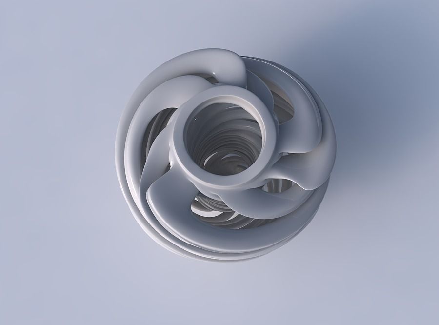 Vase wide top with twisted inner and outer lines very twisted... 3D print model_2