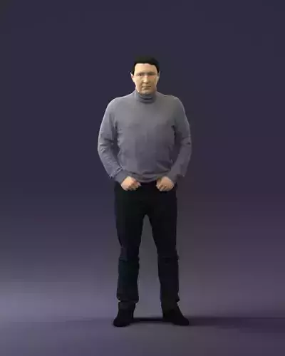 Man in gray sweater 0615 3D Print Ready