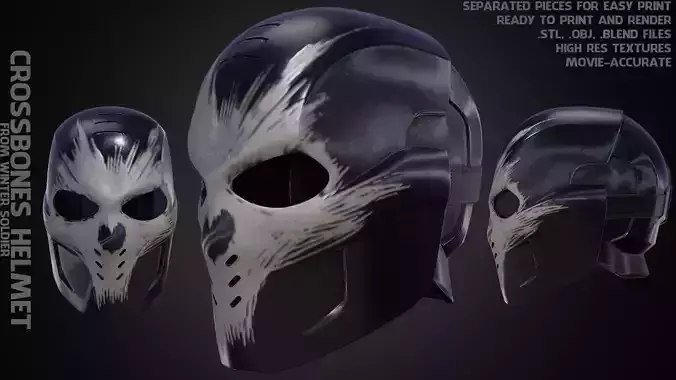 Crossbones Helmet for Cosplay 3D print model