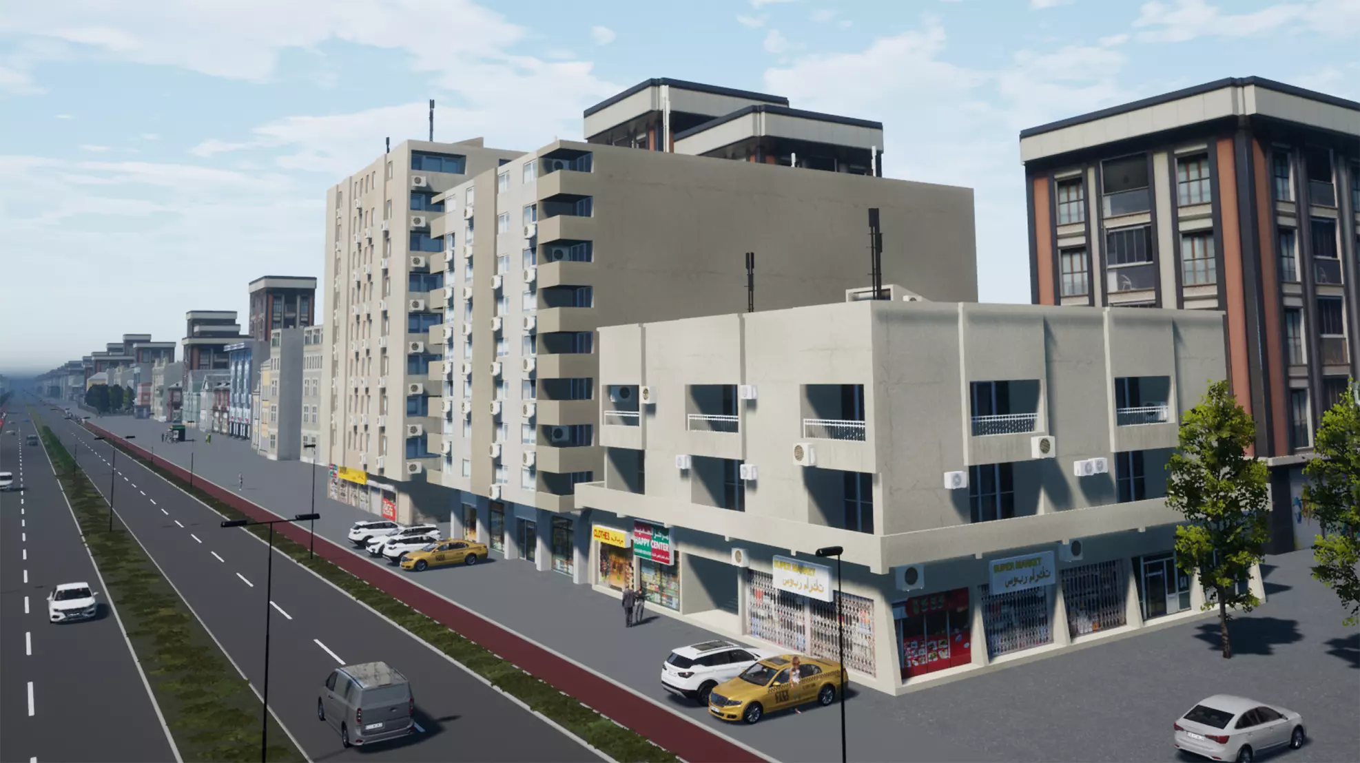 Arab Apartment Buildings Set Low-poly 3D model_0