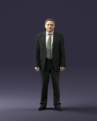 Man in plaid tie 0614 3D Print Ready 3D print model