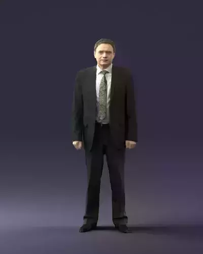 Man in plaid tie 0614 3D Print Ready 3D print model